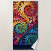 Dubman Does Design:Bright Fibonacci Swirls Strandtuch (Vorderseite)