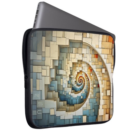 Dubman Does Design: Fibonacci Naturals Monogram Laptopschutzhülle (Vorne Rechts)