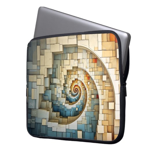 Dubman Does Design: Fibonacci Naturals Monogram Laptopschutzhülle (Vorderseite Links)