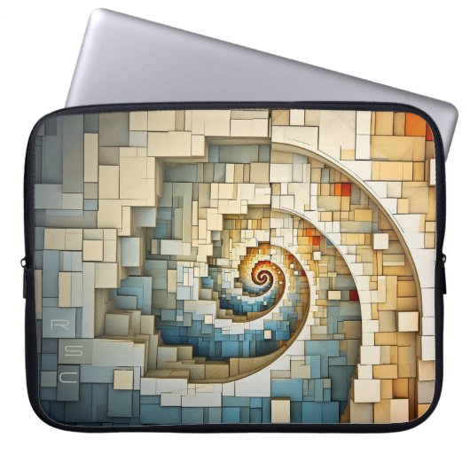 Dubman Does Design: Fibonacci Naturals Monogramm Laptopschutzhülle (Vorderseite)