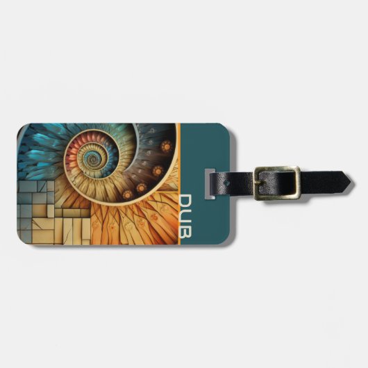 Dubman Does Design: Glowing Fibonacci Sequence Gepäckanhänger (Vorderseite horizontal)