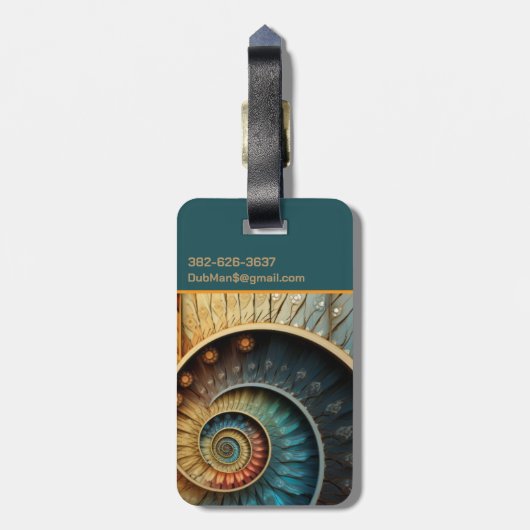 Dubman Does Design: Glowing Fibonacci Sequence Gepäckanhänger (Rückseite vertikal)