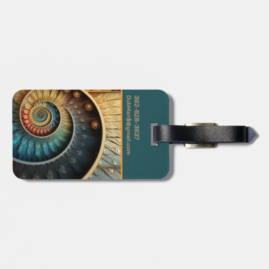 Dubman Does Design: Glowing Fibonacci Sequence Gepäckanhänger (Rückseite horizontal)