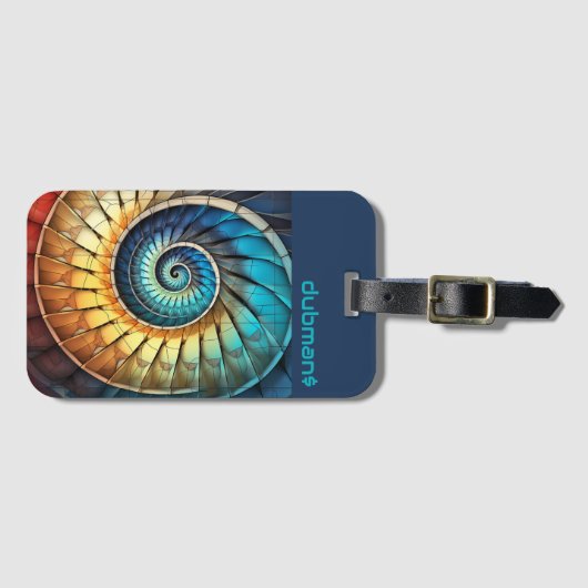 Dubman Does Design: Glowing Fibonacci Spectrum Gepäckanhänger (Vorderseite (Horizontal))