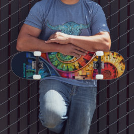 Dubman entwirft: Helle Fibonacci-Schwünge Skateboard