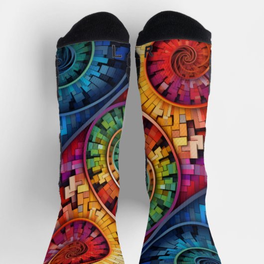 Dubman entwirft: Helle Fibonacci-Spiralen Socken (Oben)