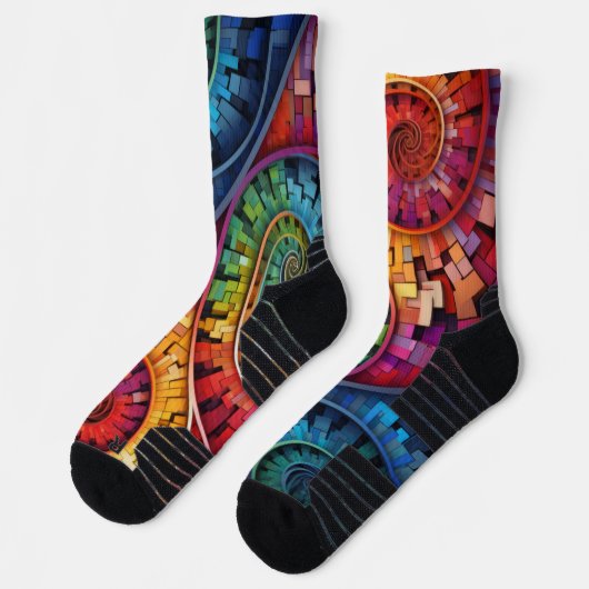 Dubman entwirft: Helle Fibonacci-Spiralen Socken (Links)