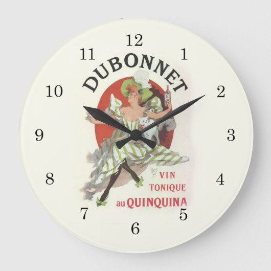 Dubonnet Lady Wall Clock Große Wanduhr (Vorderseite)