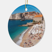 Dubrovnik Altstadt und Banje Beach Keramik Ornament (Links)