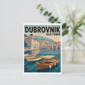 Dubrovnik Altstadt Vintage Poster - Retro Postkarte (Stehend Vorderseite)