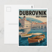 Dubrovnik Altstadt Vintage Poster - Retro Postkarte (Vorne/Hinten)