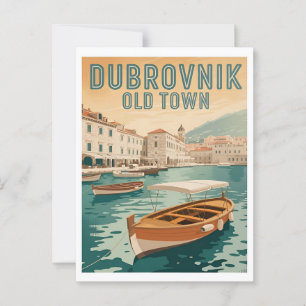 Dubrovnik Altstadt Vintage Poster - Retro Postkarte