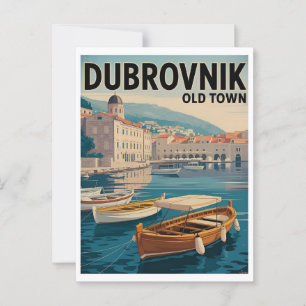 Dubrovnik Altstadt Vintage Poster – Retro Wasserfr Postkarte