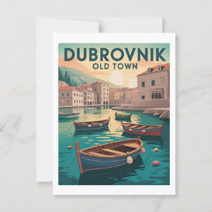 Dubrovnik Altstadt Vintage Poster – Retro Wasserfr Postkarte
