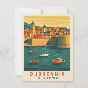Dubrovnik Altstadt Vintage Poster – Retro Wasserfr Postkarte