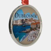 Dubrovnik: Aussicht auf Strand und Altstadt Silbernes Ornament (Rechts)