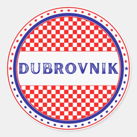Dubrovnik City Pride Emblem – Croatian Identity Runder Aufkleber (Vorderseite)