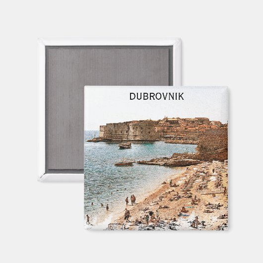 Dubrovnik Croatia Adrica Coast Beach Magnet (Vorderseite/Rückseite)