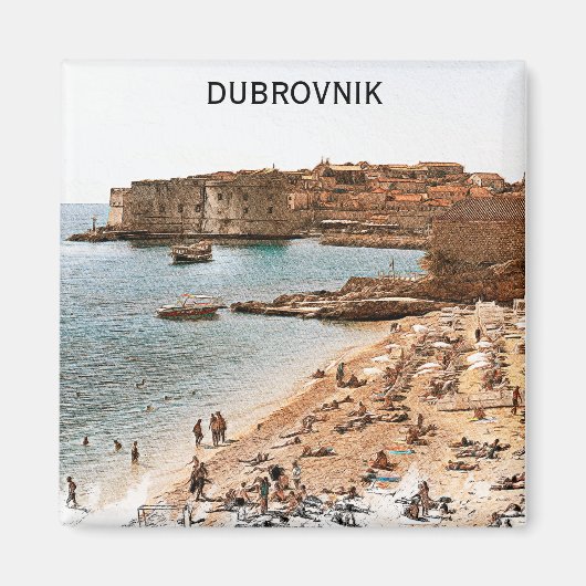 Dubrovnik Croatia Adrica Coast Beach Magnet (Vorne)