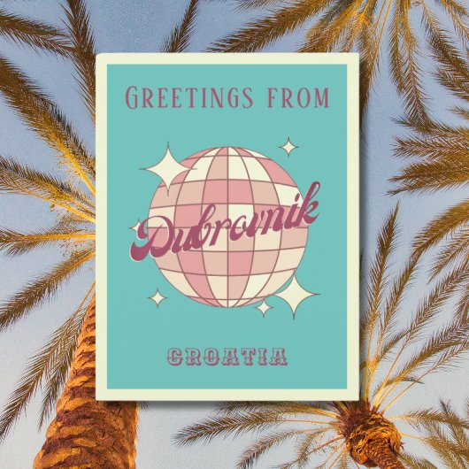 Dubrovnik Croatia Hrvatska Retro Vintage Postkarte