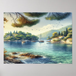 Dubrovnik Croatia Mljet Island Aqucolor Poster