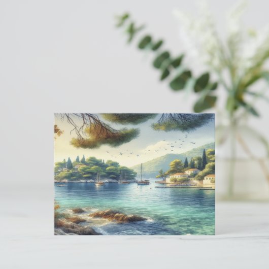 Dubrovnik Croatia Mljet Island Aqucolor Postkarte (Stehend Vorderseite)