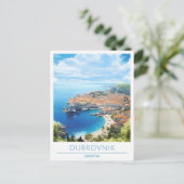 Dubrovnik Croatia Vintage Travel Postkarte (Stehend Vorderseite)