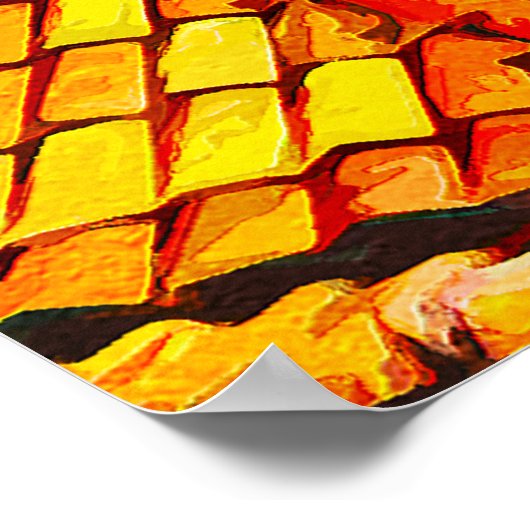 Dubrovnik Croatia Watercolor Oil Paint Poster (Ecke)