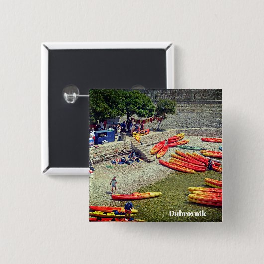 Dubrovnik Croatia West Wall Holiday Souvenir Button (Vorne & Hinten)