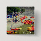 Dubrovnik Croatia West Wall Holiday Souvenir Button (Vorderseite)