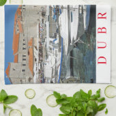 Dubrovnik Hafen mit Blick auf Teetuch Geschirrtuch (Gefaltet)