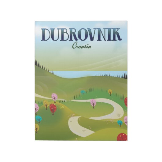dubrovnik Kroatia Landschaftsposter. Notizblock (Rotiert)