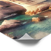 Dubrovnik Kroatien Aquarell Poster (Ecke)