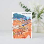 Dubrovnik Kroatien Aquarellmalerei Postkarte (Stehend Vorderseite)