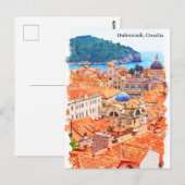 Dubrovnik Kroatien Aquarellmalerei Postkarte (Vorne/Hinten)