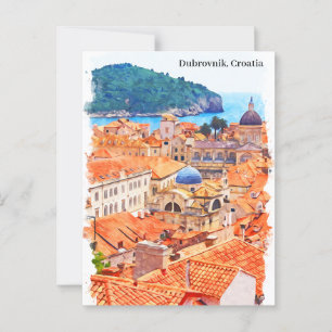 Dubrovnik Kroatien Aquarellmalerei Postkarte