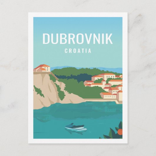 Dubrovnik Kroatien Berühmter Reiseort Illustration Postkarte (Vorderseite)