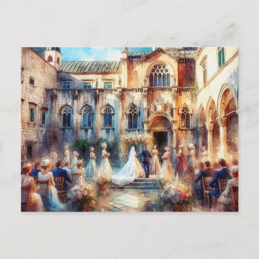 Dubrovnik Kroatien Hochzeit Sponza Palace Postkarte (Vorderseite)