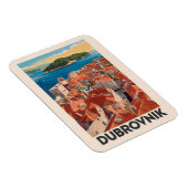 Dubrovnik Kroatien Illustration Reisen Vintag Magnet (Rechte Seite)