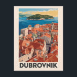 Dubrovnik Kroatien Illustration Reisen Vintag Postkarte<br><div class="desc">Dubrovnik retro Vektor Reise Design. Bekannt ist sie durch ihre charakteristische Altstadt,  umgeben von massiven Steinmauern,  die im 16. Jahrhundert fertig gestellt wurden.</div>