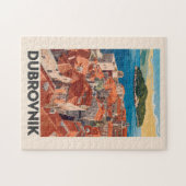 Dubrovnik Kroatien Illustration Reisen Vintag Puzzle (Horizontal)