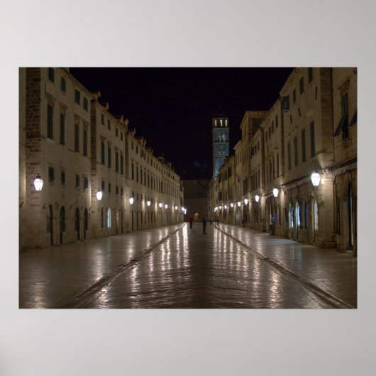 Dubrovnik Kroatien in der Nacht Poster (Vorne)