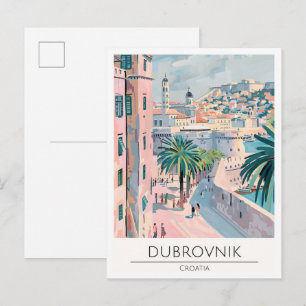 Dubrovnik Kroatien Kunst Illustration Reise Postkarte