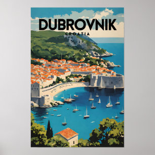 Dubrovnik Kroatien Nostalgic Vintage Reise Poster
