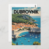 Dubrovnik Kroatien Nostalgic Vintage Reise Postkarte (Vorne/Hinten)
