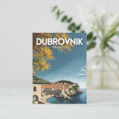 Dubrovnik Kroatien Nostalgische Retro-Reise Postkarte (Stehend Vorderseite)