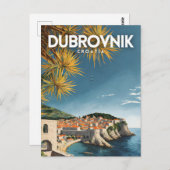 Dubrovnik Kroatien Nostalgische Retro-Reise Postkarte (Vorne/Hinten)