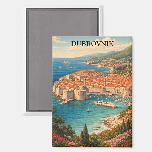 Dubrovnik, Kroatien – Perle der Adria Reise Magnet (Vorderseite/Rückseite)