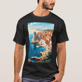 Dubrovnik Kroatien Reise Kunst Vintage T-Shirt