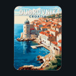 Dubrovnik Kroatien Reisen Kunst, Dichtung und Musi Magnet<br><div class="desc">Dubrovnik Kroatien retro Reisedesign. Bekannt ist sie durch ihre charakteristische Altstadt,  umgeben von massiven Steinmauern,  die im 16. Jahrhundert fertig gestellt wurden.</div>